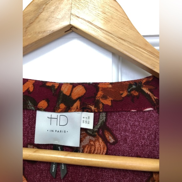 Long-sleeved Floral Wrap Top from Anthropologie size 4 - Picture 4 of 7